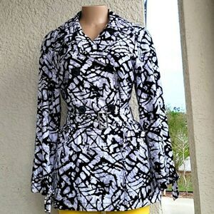 BRAND NEW ZENERGY BY CHICOS LONG SLEEVE LEATHER TRENCH COAT